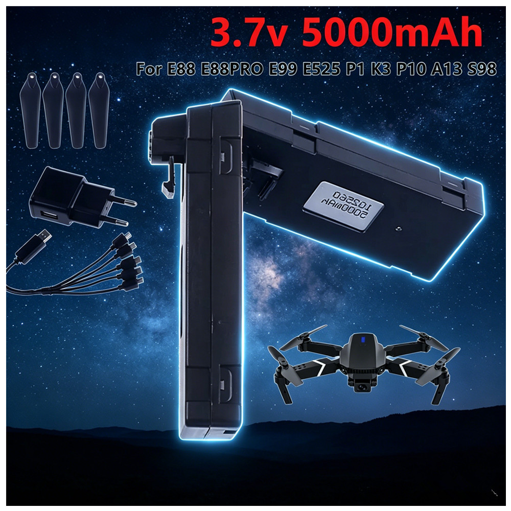 3.7V 5000mAh Rechargeable Li-i - đánh giá và giá Drone Rc E99 K3