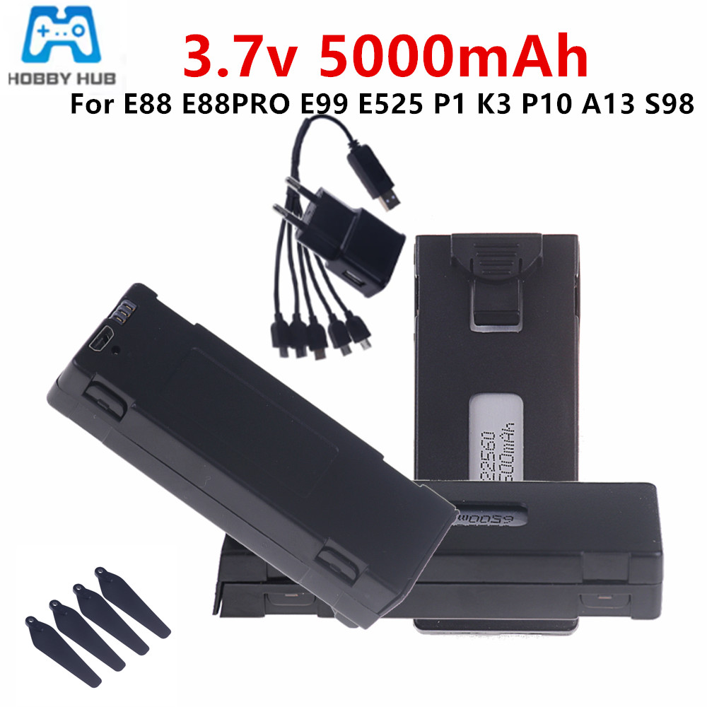 3.7V E88 5000mAh Rechargeable  - đánh giá và giá Drone Rc E99 K3